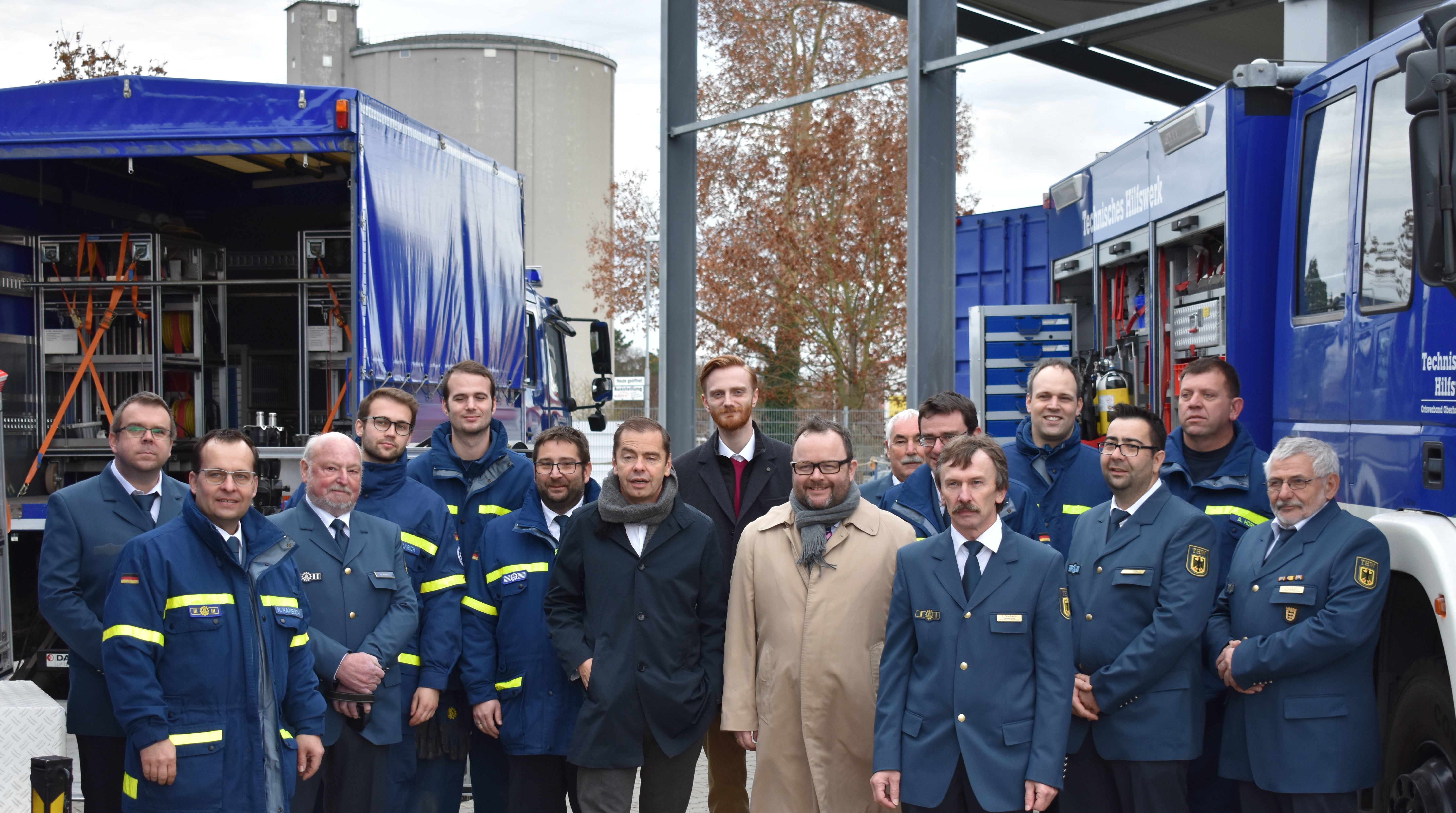 Gemeinsam mit Bürgermeister Martin Büchner, dem stellvertretenden THW-Landesbeauftragten Jens Olaf Sandmann und THW-Landessprecher Michael Hambsch besuchte FDP-Bundestagsabgeordneter Christian Jung die THW-Ortsverbände in Waghäusel und Oberhausen-Rheinhausen. (Fotos: MS)
