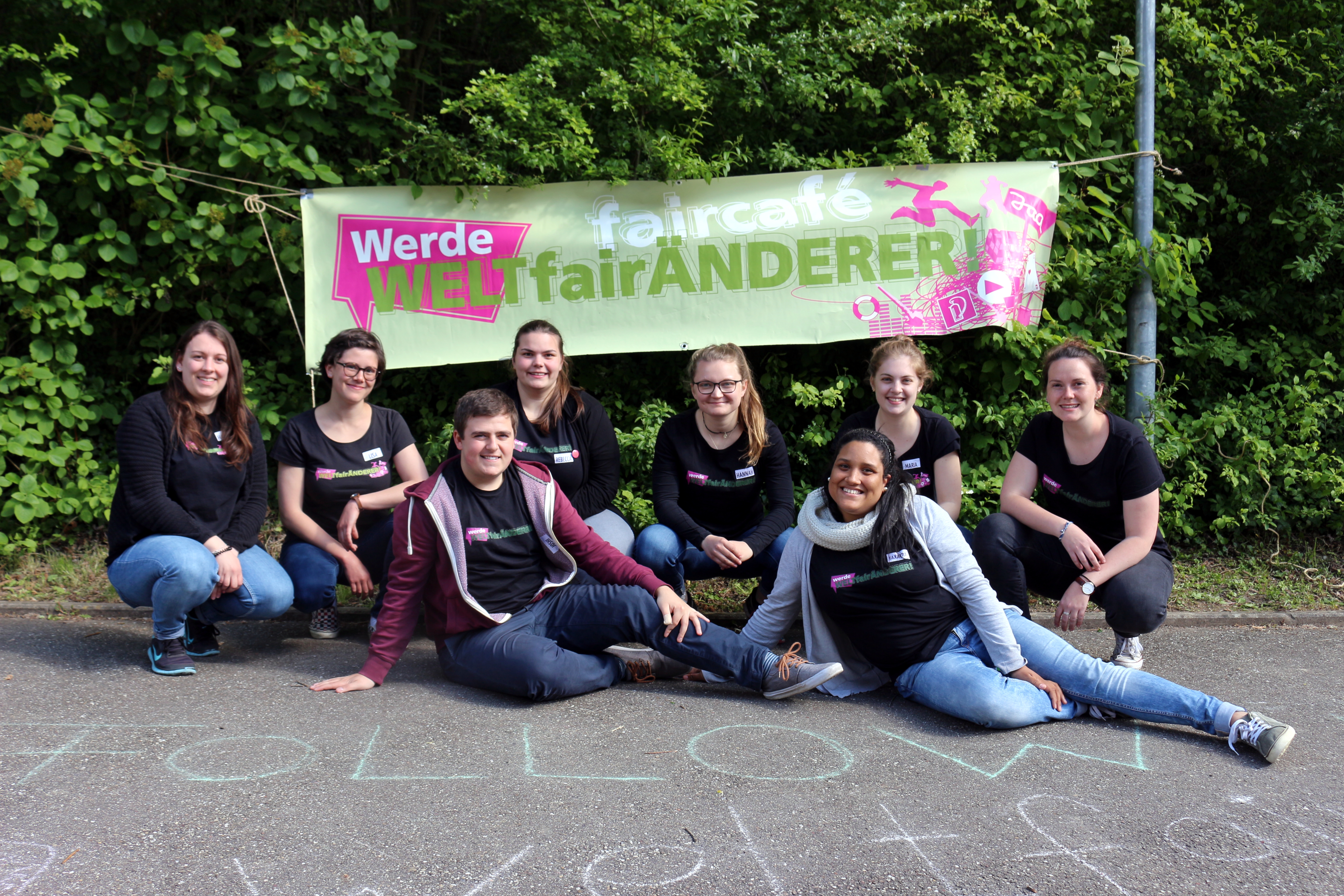 Das „WELTfairÄNDERER“-Team, das derzeit zu Gast in Bretten ist (von links): Hannah Huber, Lisa Holzer, Rebecca Kloppenborg, Hannah Wehrle, Maria Kollmer, Anna-Lena Kleiner, Joshua Bäumle und Yaxayra Maguina.